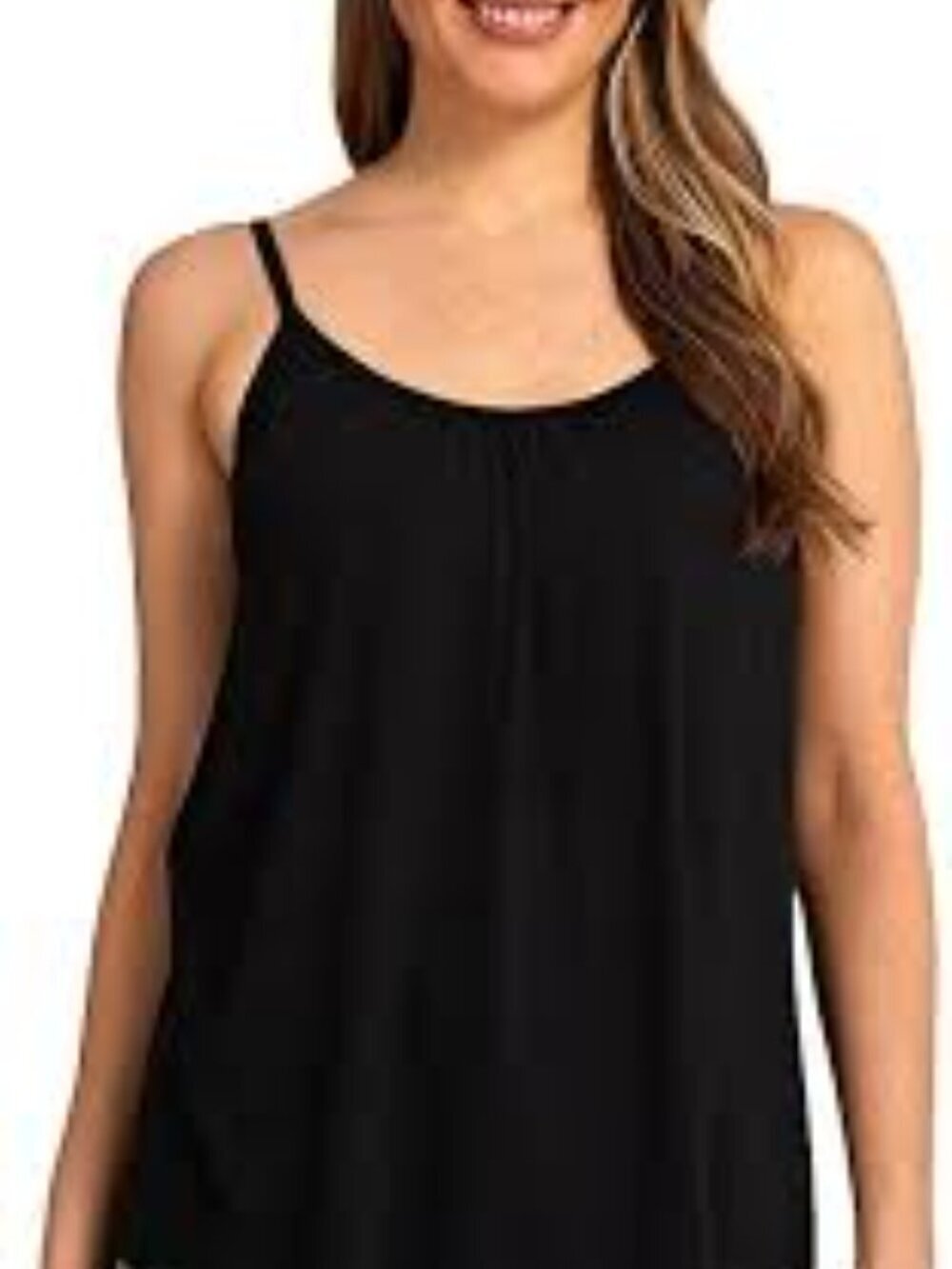 ⭐️ 5 for 20$! ⭐️ Stretchy Black Camisole Tank Top with Pleats at the Front